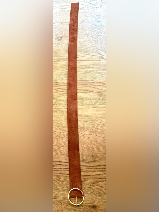 B-Low The Belt Brown Suede Leather Belt Gold Round Buckle XS main image 6